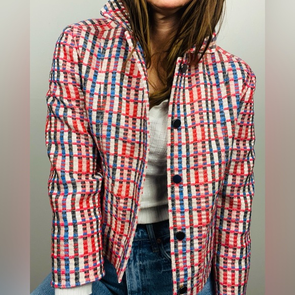 Akris Punto Tweed Plaid Jacket · Boxy Tailored Silhouette - Picture 14 of 16